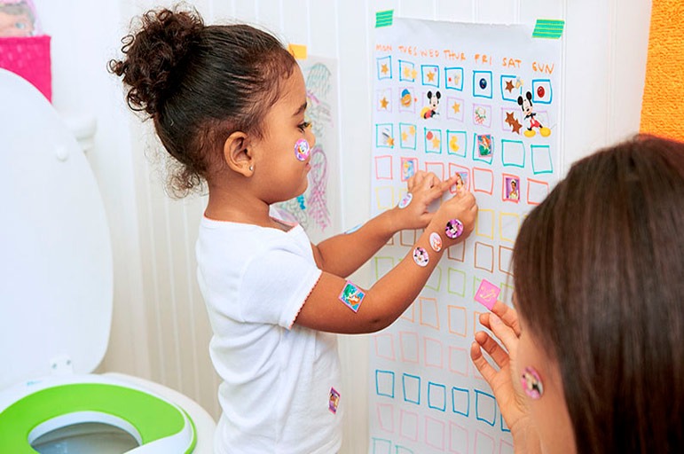 Tableaux imprimables d'autocollants d'apprentissage de la propreté